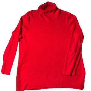 Lauren Ralph Lauren womens Sz 3X Red Ribbed Turtleneck